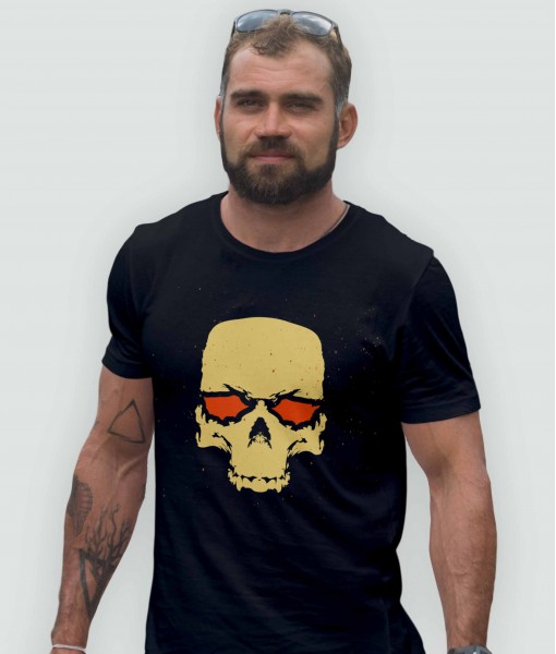 Мъжка тениска с щампа Готика Red eye skull